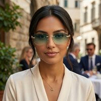 Cross border Internet Celebrity Hot Street Style Frameless Cut edge Sunglasses European American Retro Fashion