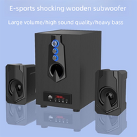 Wooden High Volume Home Small Speaker Desktop Computer Bluetooth USB Subwoofer