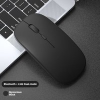 Wireless Bluetooth Mouse, Rechargeable/Battery, Silent Click, 3 Adjustable DPI, Ergonomic Design For Laptop, PC, Mac, 2.4GHz Wireless, 4-Way Scroll