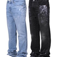 Elastic And Embroidered Straight-leg Jeans For Streetwear Fashion Trend In Europe And America, A Hit On Instagram.