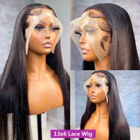 hot selling Brazilian Bone Straight 360 Transparent Frontal for Women Lace Front Human Hair Wigs Pre Plucked Wig