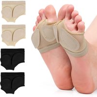 Women's Forefoot Pads For Dance & Daily Wear – Non-Slip Ballet/Latin Practice Socks (Black, Nude) – XS To XL For Shoes/Boots