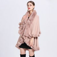 Fur collar cape cape lady large size knitted cardigan loose coat woman