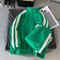 Men's Zip-Up Track Jacket - Vintage Hong Kong Style Casual Hoodie With Stand Collar & Color Block Design