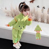 Girls plush hoodie 2023 new trendy clothing western-style two-piece set for children’s Korean version of