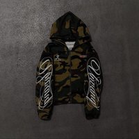 2026 Autumn New Men's And Women's High Street Fashion Embroidery Camouflage Harajuku Ins Wind Zipper Hooded Sweater Y2k Clothing