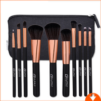 10 pcs makeup brushes set makeup tools foundation brush loose powder brush black gold brush set GUJHUI