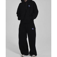 Pantalones rectos casuales con estampado de letras para hombre, estilo urbano holgado retro, sudadera, chándal, unisex, disponible en varios colores.