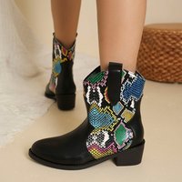 Shoes 2024 autumn winter thick heel high boots round head matching fashion boots mid heel pu sleeve boots