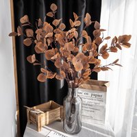 Artificial flower eucalyptus leaf gold leaf ginkgo leaf manufacturer home decoration plant wall artificial flower MW26642