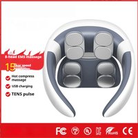 Neck Massager – 4 Node EMS Pulse Therapy Heating Rechargeable Cervical Relief Shoulder & Back Pain 