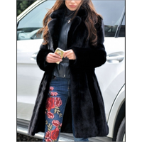 mid length fur coat loose fluffy soft lamb wool warm coat