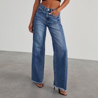 High Waist Wide Leg Jeans Vintage Washed Denim Pants Casual & Street Style