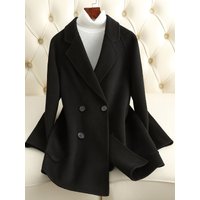 Clothing Double sided cashmere overcoat medium length fleece coat