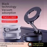 360° Rotating Car Phone Holder Super Strong Vacuum Suction & Magnetic Mount Universal Foldable Windshield Stand 