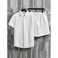 Clothing 2025 Summer Knit T shirt Set – European Casual Sportswear Two piece Outfit Textured Pattern