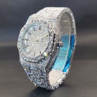 Droshipping Quartz Watches Octagonal Case Luxury Diamond Watch Big Zircon Bezel Fashion Hip Hop Hand