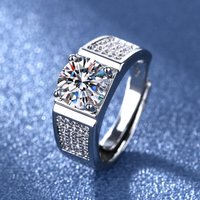 live streaming hot sale temperament accessories men's full diamond fashion ring open mouth big men's ring jewelry