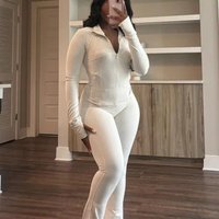 Spring And Summer Cross Border Sports And Leisure Women's Wear Sexy Tight Long Sleeve Micro Flared Two Piece Set