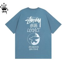 Stussy&CDG Creative Letter Printed Cotton Short Sleeved T-shirt