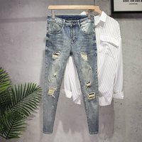  Distressed Ripped Skinny Jeans Trendy Slim Fit Casual Denim Pants Summer
