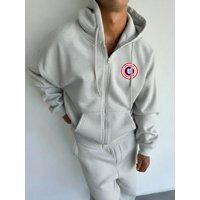 Autumn And Winter Men's Top Sweatshirt Loose And Comfortable Warm And Hooded Sweatshirt Men's ClothingMen'S Heavyweight Hoodie - Full-Zip Front Closur