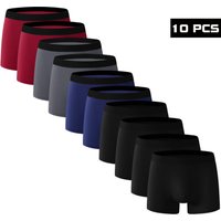 10 Pack Sports Boxer Briefs Underwear Cotton Polyester Blend Breathable Moisture Wicking Seamless Wireless Comfort All Seasons