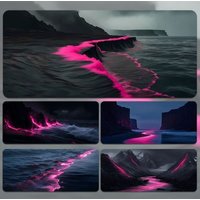 High-Quality Black Pink Advanced Beach Scenery Mouse Pad Extra Large Dormitory Gaming Office Computer Keyboard Desk Mat