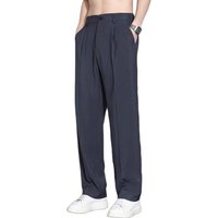 Clothing High Grade Ice Silk Casual Pants 2025 Summer Thin Loose Straight Wide Leg Suit Pants Drape Trousers