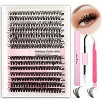 Cosmetics Cluster Eyelashes Reusable Individual Eyelashes Look Lash Clusters DIY Eyelash Extensions Soft Comfortable Lash Bond Seal Tweezers