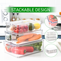 Thickened Seven Piece Set Japanese Food Storage Anti Smell Transparent Visible Freezer Refrigerator Storage Box