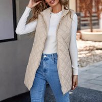 Clothing Thin Warm Lightweight Warm Quilted Vest Coat Hood Long Sleeveless Jacket Casual Outfits 