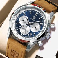 Man Watch Waterproof Chronograph Luminous Date Wristwatch For Men Quartz Leather Sprots Men's Watches