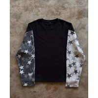 Clothing Trendy Long sleeve T shirt Featuring Stylish Crew Neck Letter Design Hip hop Aesthetic.