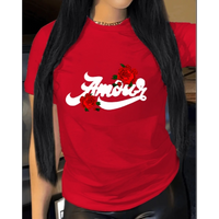 cotton letter printing large loose T short sleeve