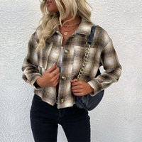 coat plaid blouse woman