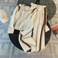 Clothing Niche Leisure Sports Suits Slim Fit Hooded Zipper Jacket Wide Leg Pants Two Piece Suit Trendy