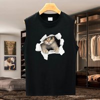 Men's Clothing Pure Cotton Vest Sleeveless Loose Sports Fitness Waistcoat Short Sleeve T Shirt