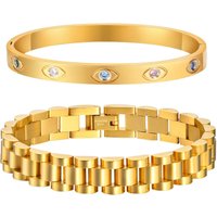Simple Style Solid Color Titanium Steel Bracelets In Bulk