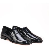 Ta Bi Split Toe Glossed Leather Loafers Women