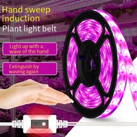 Tira de luz LED USB de espectro completo para cultivo con detección táctil y de ondas, 5 V para plantas de interior