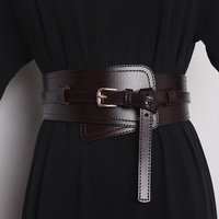 Genuine leather girdle wide belt practical decorative skirt woolen coat sweater suit versatile ins style belt