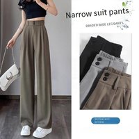 Slim Wide Leg Trousers – High Waisted Flowy Office Pants 