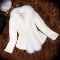 Clothing Fur Coat Short Long Sleeve Slim Fox Fur