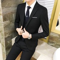 Clothing Three Piece Suits Slim Fit Professional Business Formal Wear College Students Best Man Small Suit Groom Knot