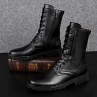 European Warm Series 2019 Winter High top Martin Fleece Zipper Leather Boots