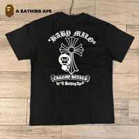 BATHING APE BAPE APE Creative Cross Letter Pattern Male Female High Quality Cotton T Shirt 2