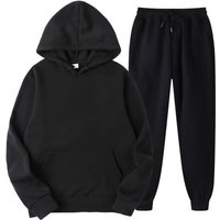 2024 Spring Autumn Solid Hoodie Trendy Casual Sports Two Piece Set
