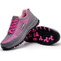 Labor protection shoes steel baotou female sports shoes flying fabric anti smash anti puncture comfortable lightweight safety protection shoes