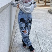 Hot-selling High Waist Mopping Hole Jeans Ladies Trousers